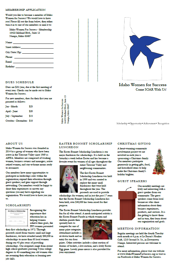 Idaho Women for Success brochure